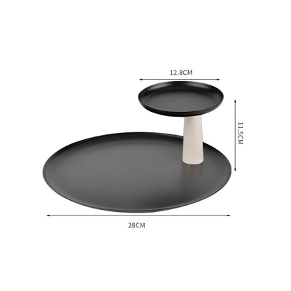 Ahunderjiaz-Nordic Style Luxury Double Round Tray, Storage Display Shelf, Home Decoration, Entryway, Kitchen Storage