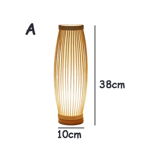 OUDELADI Warm bedside lamp Japanese-style Zen tea room lamps Bedroom tatami decor table lamps Living Room bamboo art desk lights
