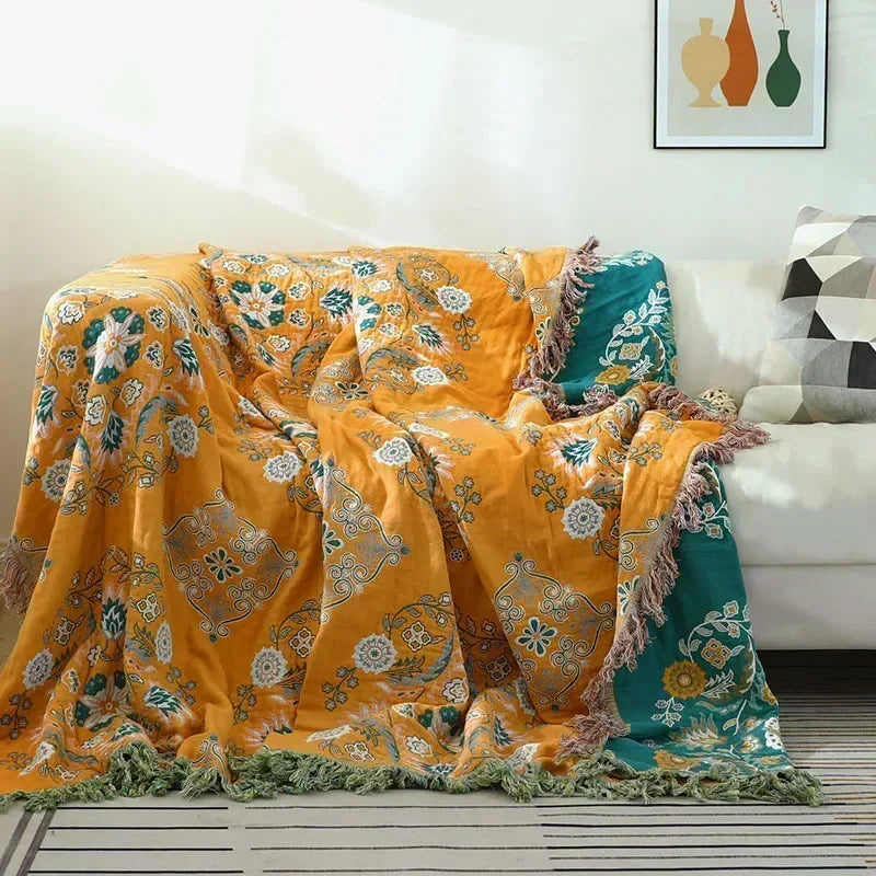 Japanese Cotton Double-sided Sofa Cover Throw Blanket For Bed Towel Cover Four Seasons General Quilt Bed Sheet Travel Blanket