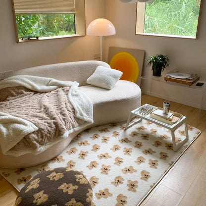 Japanese Style Carpets for Living Room Minimalist Bedroom Decor Plaid Carpet Checkerboard Lounge Rug Large Area Plush Floor Mat