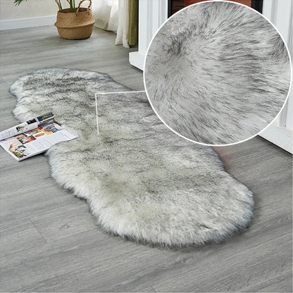 FORSWAN Soft White Faux Fur Area Rugs Kids Living Room Bedroom Shaggy Floor Chair Mat Home Decor Sheepskin Plush Bedside Carpet