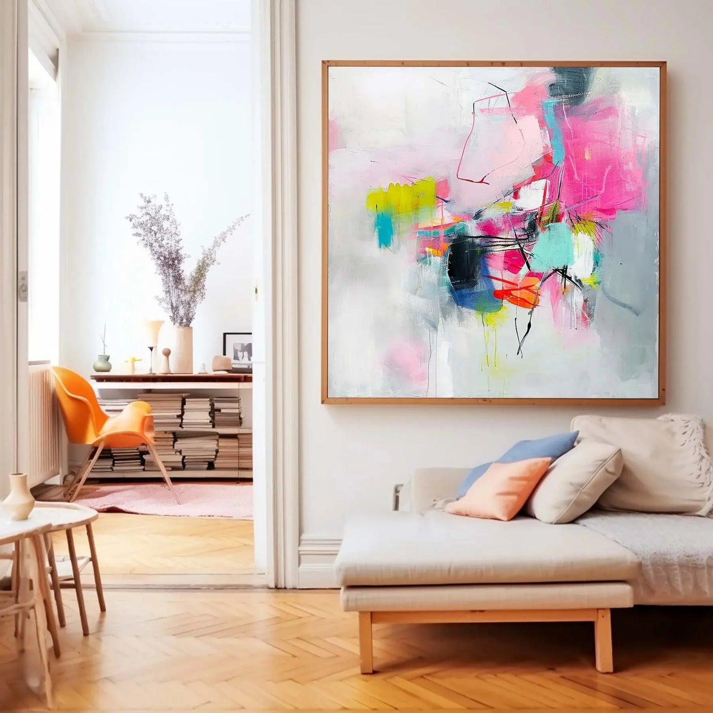 Huge Thick Texture 100% Hand Painted Modern Abstract Oil Painting On Canvas Wall Art  For Living Room Home Decoration No Frame
