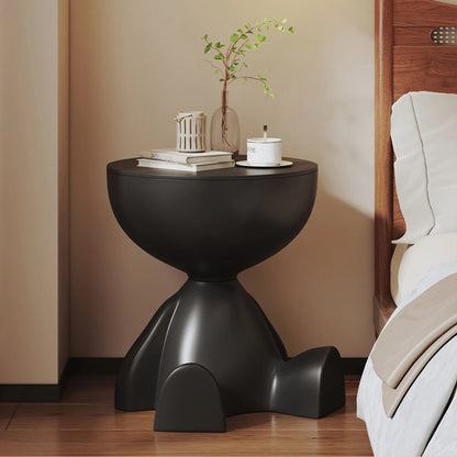 Round Matte Side Table with Hidden Storage – view 4, modern home furniture