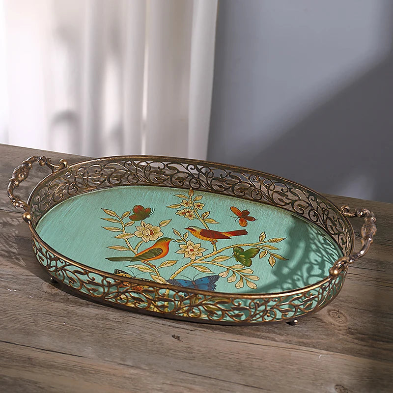 Vintage Serving Tray Creative Fruit Bowl Snack Dish for Coffee Table Living Room  Dining Room Decor