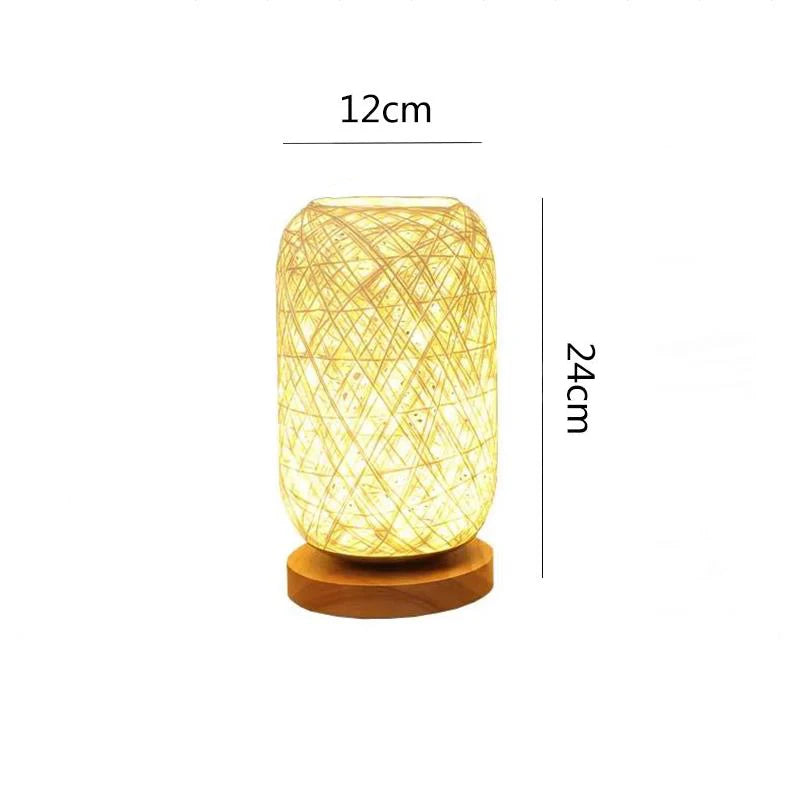 OUDELADI Robot Shape Wooden Table Lamp Modern Cloth Art Wood Desk Table Lamp Decor Luminaires Parlor Study Bedroom Night Light