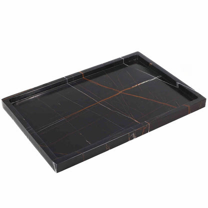 30x20x1.8CM Luxury Calacatta Viola Arabescato Natural Marble Stone Catchall Tray Carving Rectangular Storage Dish Home Decor