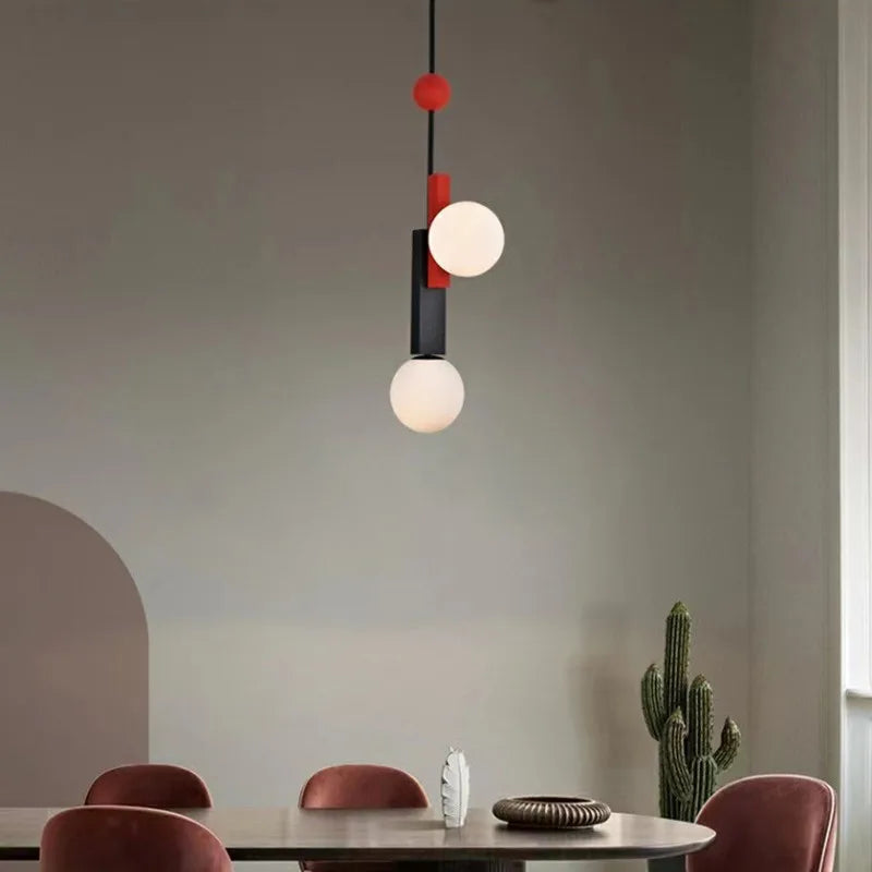 Modern Art Creative Design Indoor Home Decor Lighting Fixtures Loft Color Hanging Lamp Nordic Led Glass Pendant Lights Luminaire