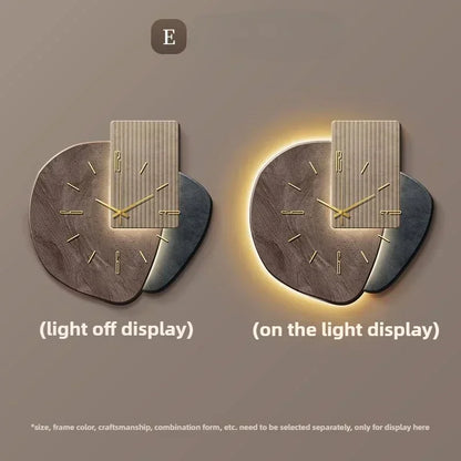[3D imitation]Modern Clock with Light Design Clock Minimalism Wall Clocks Stylish Large Living RoomMechanism Silent Decoration