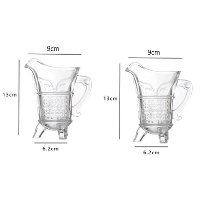 2pcs Sets Creative Liquor Cup Personalized Ancient Imperial Wine Cup 100ml Antique Wine Glass Art Design Three Legged Glass Cup
