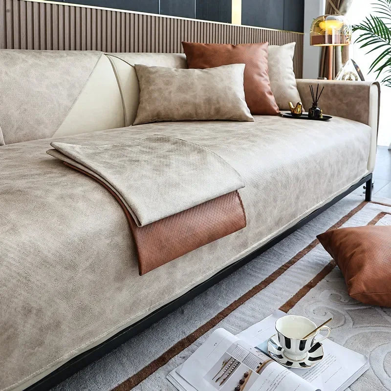 EIFLOY-PU Leather Couch Cover, Waterproof, Non-slip, 2, 3 Seater, Sofa Slipcover, Chair Furniture Protector, for Pets and Kids