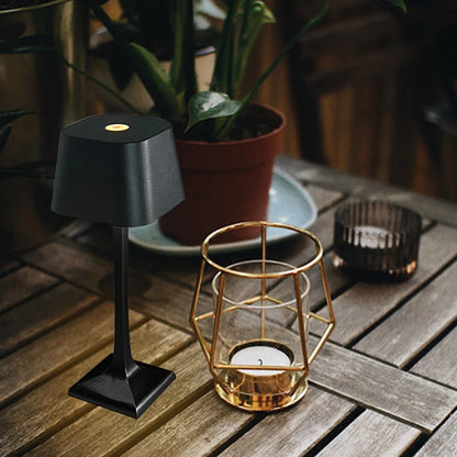 Rechargeable wireless bedroom bedside decoration simple metal touch LED table lamp creative atmosphere lamp