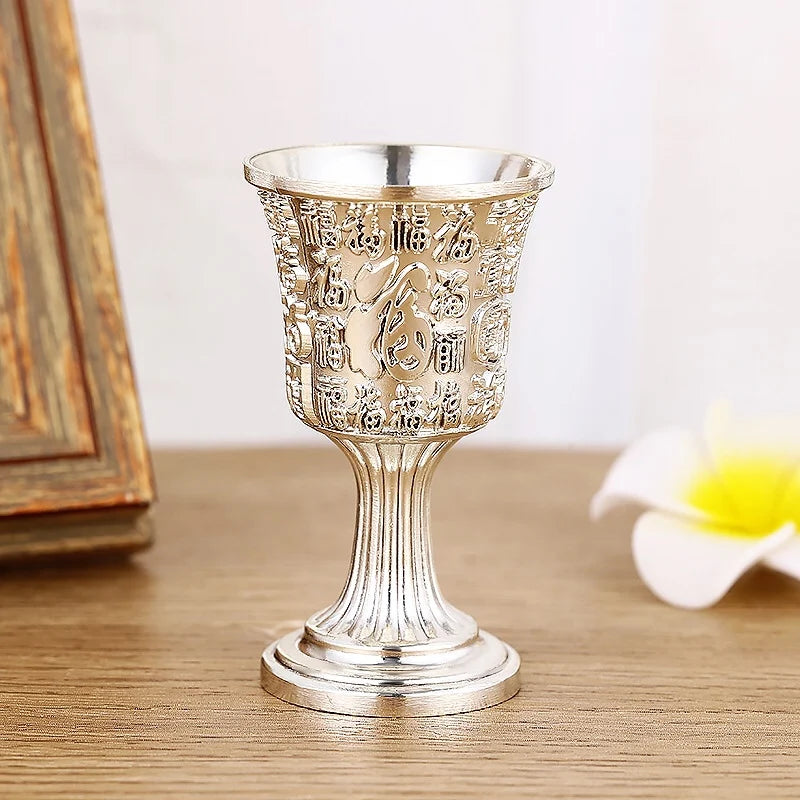Baifu pure silver 99.9% nano electroplated silver wine set, creative wine glass and kettle set, creative home retro style wine
