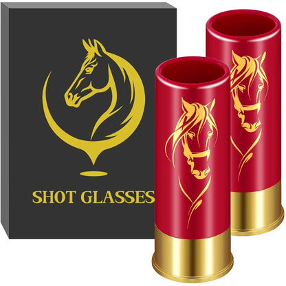 2pcs/Set Plastic Shot Glasses Horse Head Decoration 12GA Small Bullet Shot Cups Bar Party Wine Cup Gifts