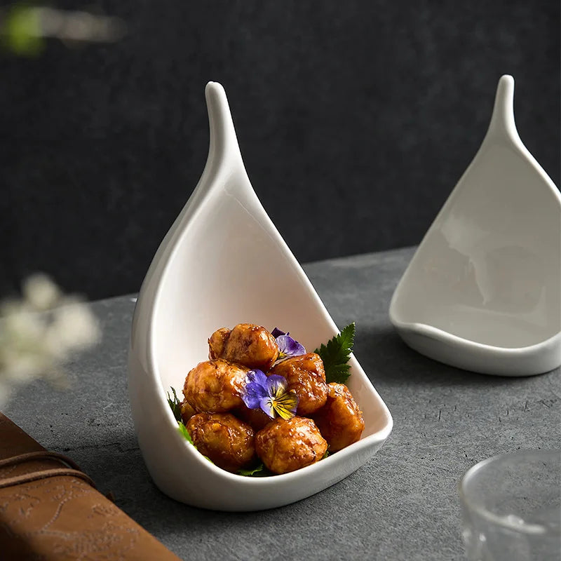 Style Chinese Dishes, Commercial Tableware, Exquisite and High end Chinese Style Zen White Hotel Restaurant Creative Dishes