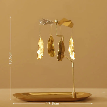 Romantic Gold Color Rotating Candle Holder Metal Tealight Candlestick Holder Wedding Party Home Decoration
