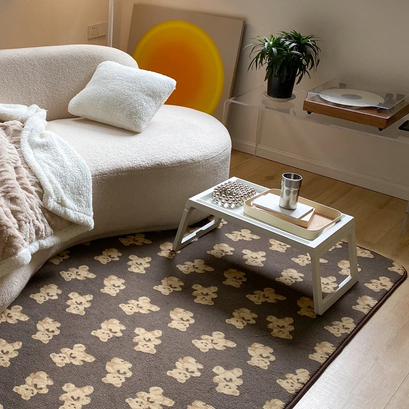 Japanese Style Carpets for Living Room Minimalist Bedroom Decor Plaid Carpet Checkerboard Lounge Rug Large Area Plush Floor Mat