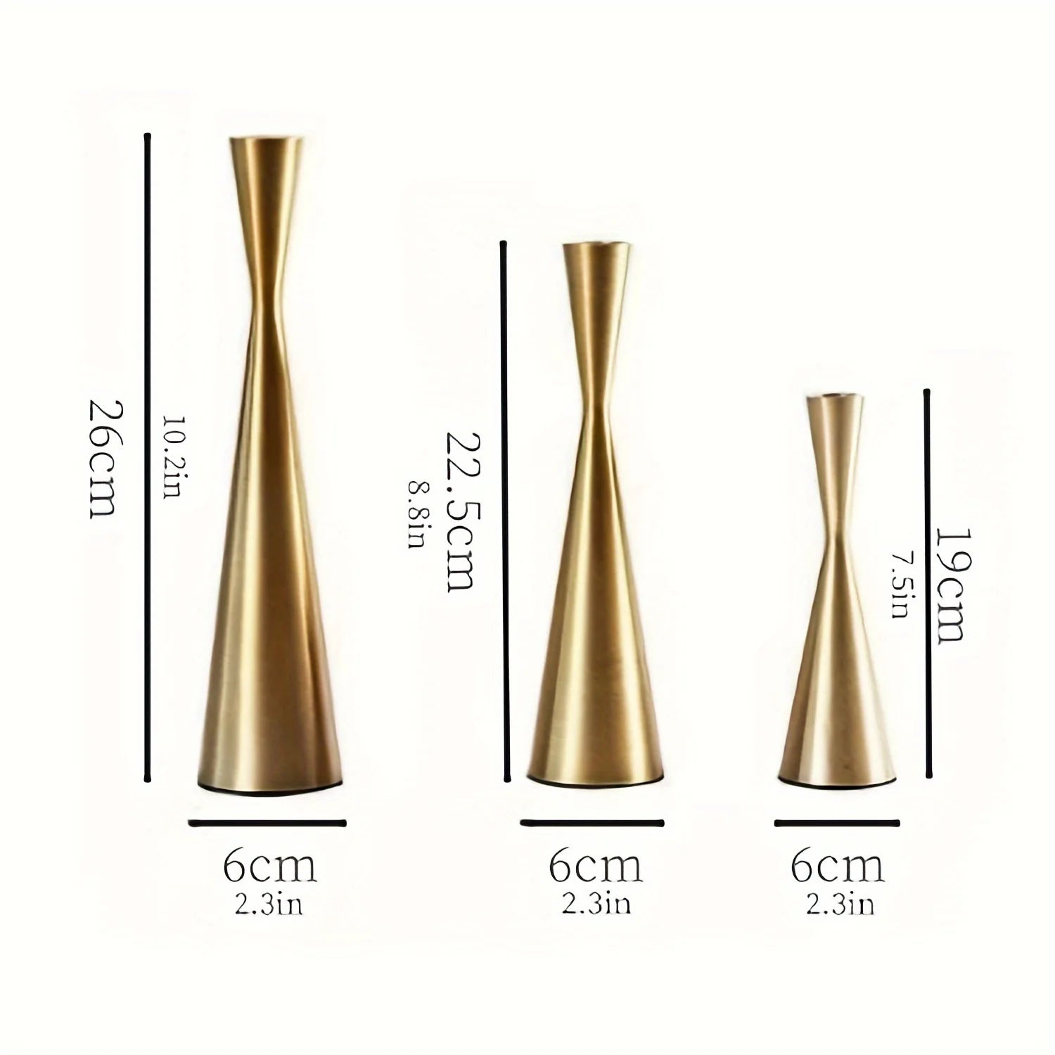 Bronze/Black Set of 3 Candlestick Sets Small Waist