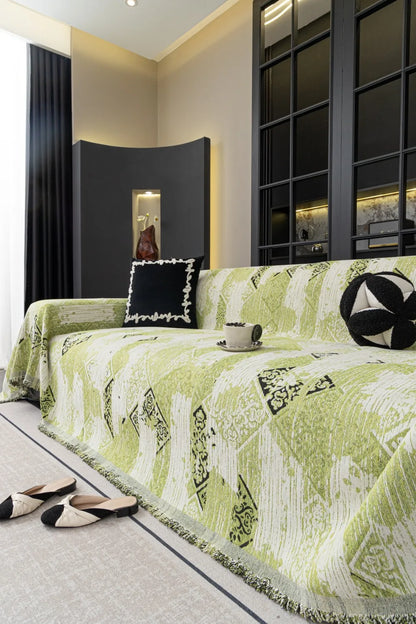 Tie Dying Chenille Sofa Cover Full Coverage Non-Slip Couch Protector 2025 All-Season Universal Couch Camping Blanket Dust Guard