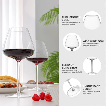 WOTOR 2Pcs/Set High Quality Wine Glass Transparent Red Wine Juice Drink Big Wine Glass Unbreakable Suitable For Wedding Party