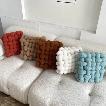 Nordic INS Lamb Velvet Square Woven Chair Pad Sofa  Cuion Plu Pillow Decorative Bay Window Pad Office Area Coffee op
