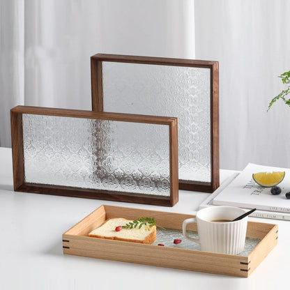 HeMu Vintage cherry-apple flower glass wooden tray tabletop decoration set aromatreatment tea sea reception tea tray