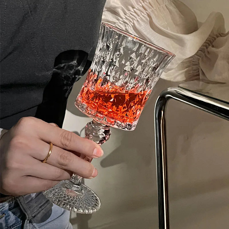 Artwork 190ml/270ml Collection Level Handmade Red Wine Glass Embossed Crystal Burgundy Bordeaux Goblet Tasting Cup copas de vino