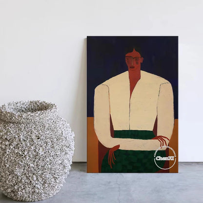 Figure Textured Design Art Wall Large Size Frameless Canvas Picture Decoration Hand Drawing Abstract Woman Portrait Painting