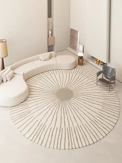 Cream Style Carpets for Living Room Thicken Plush Bedroom Decor Round Carpet Fluffy Soft Lounge Floor Mat Washable Cloakroom Rug