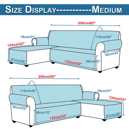 Quilted Corner Sofa Covers for Living Room Waterproof Reversible L-Shape Couch Slipcover Washable Pet Protector Mat Furniture