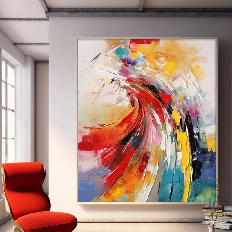 Dafeng Village Pic 100% Hand Painted Modern Abstract Oil Painting On Canvas Wall Art  For Living Room Home Decoration No Frame