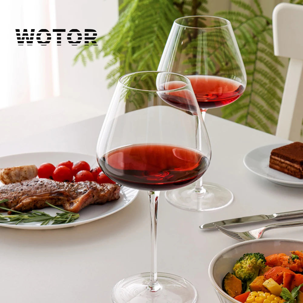 WOTOR 2Pcs/Set High Quality Wine Glass Transparent Red Wine Juice Drink Big Wine Glass Unbreakable Suitable For Wedding Party